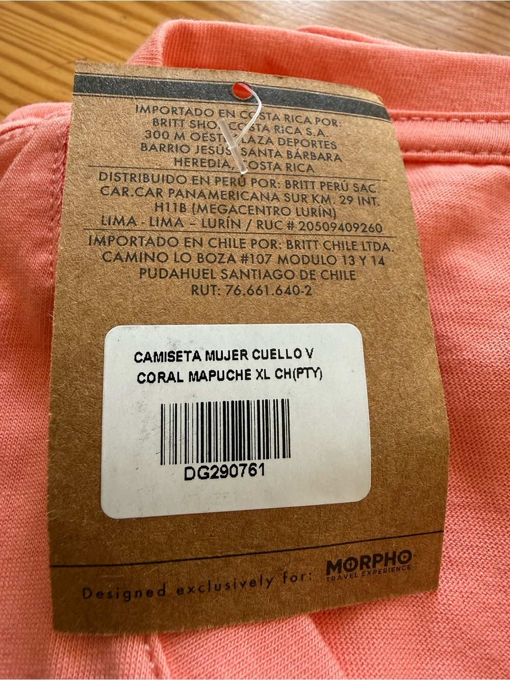 NWT Womens Coral Pink V-Neck Graphic Tee, XL fits like a Medium - Picture 4 of 6